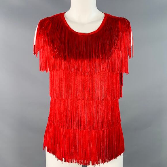 NORMA KAMALI Size M Red Polyester Blend Sleeveless Dress Top - Picture 1 of 6